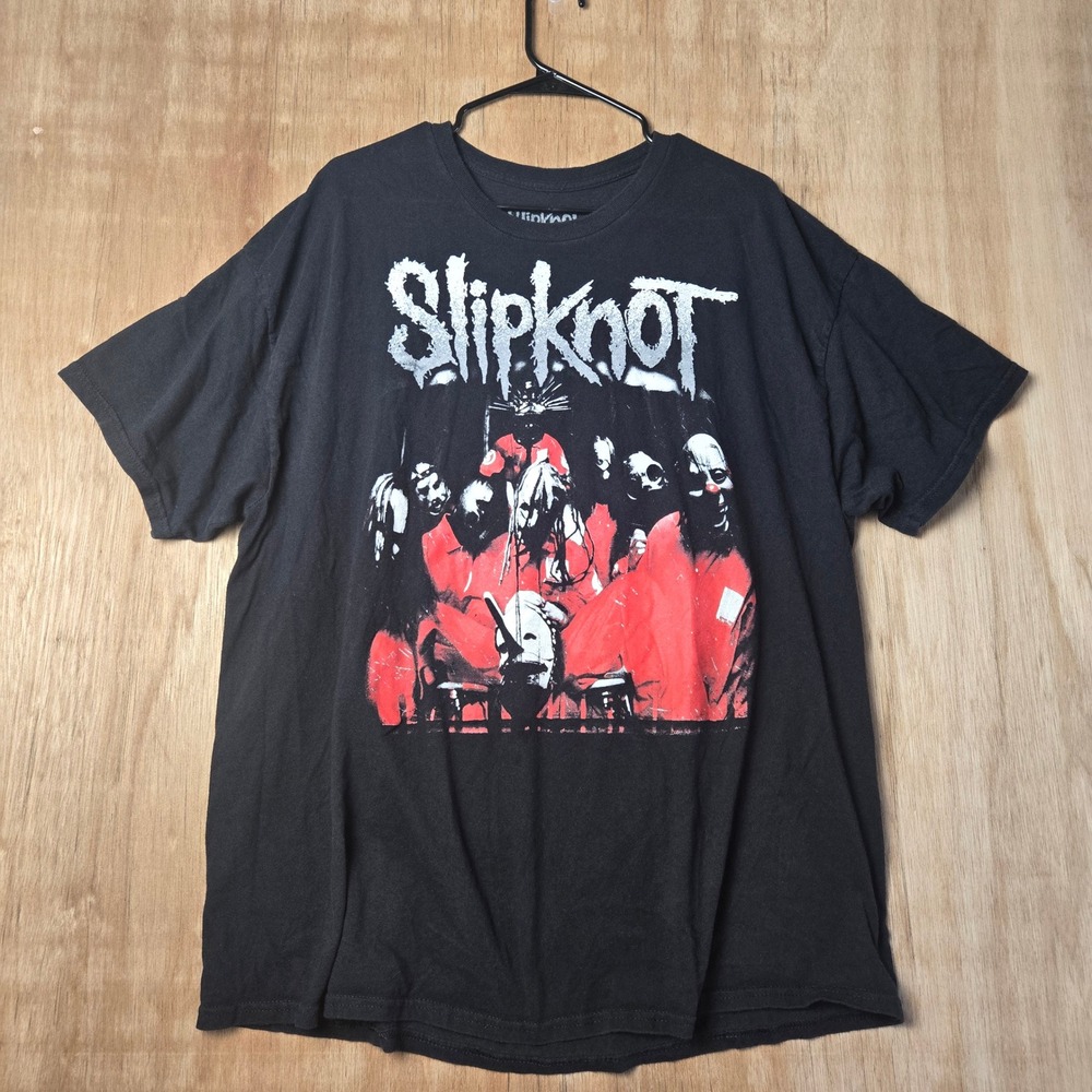 Slipknot Band Graphic T-Shirt Mens XXL Black Short Sleeve Barcode Back Print
